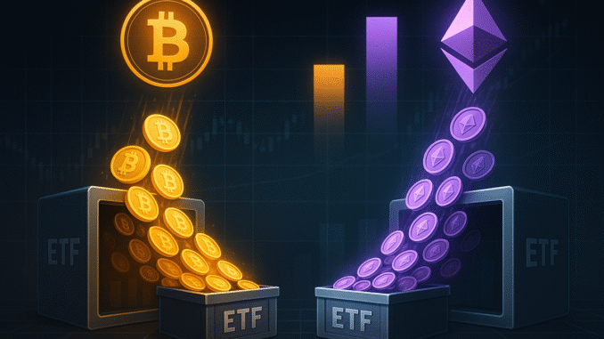 Bitcoin ETFs Positive Again, But Ethereum Still Dominates Bitcoin & Ethereum