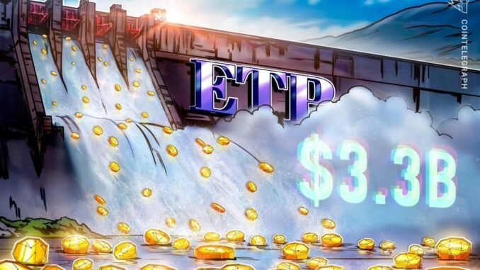 Bitcoin, Ethereum and Solana ETFs See $3.3B Inflows Last Week