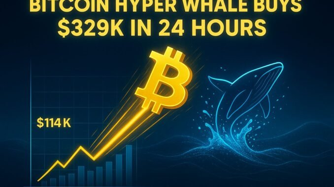 Bitcoin Reclaims $114K as Bulls Dominate & Whale Buys $329K Bitcoin Prepares for Another Surge as Whales Buy $329K Bitcoin Hyper in a Day.