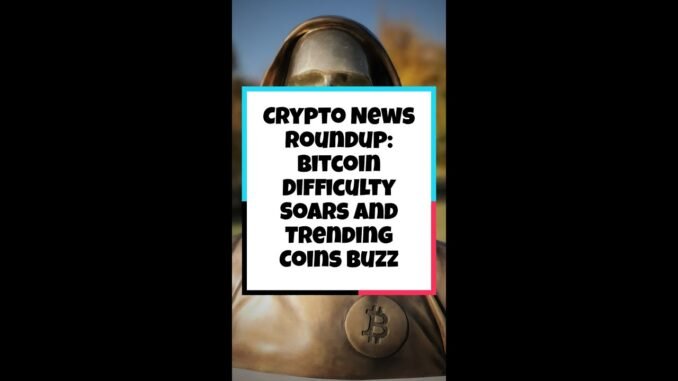 Crypto News Roundup: Bitcoin Difficulty Soars and Trending Coins Buzz