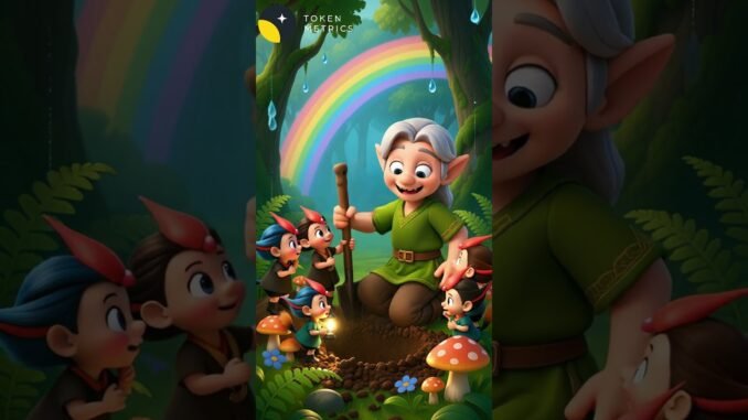 Elves finds a golden coin under the rainbow #shorts #viralshorts #ai