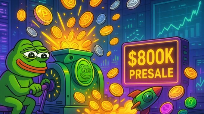 Pepenode presale reaches $800k allows users to mine meme coins