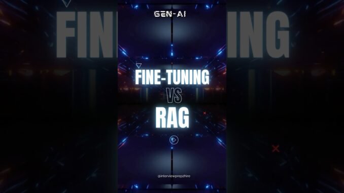 Fine-Tuning vs RAG Explained for Beginners 🤯 #AI #RAG #GenAI #shorts