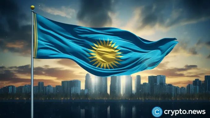 Flag of Kazakhstan, representing first national stablecoin launch
