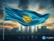 Flag of Kazakhstan, representing first national stablecoin launch