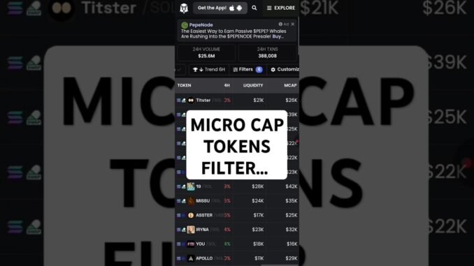 Micro Cap Tokens Filter (DexScreener)