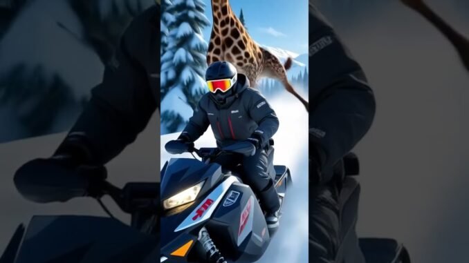 Not expecting that! #ai #funny #grok #animation #subscribe #cartoon #sub #giraffe #snow #outdoors