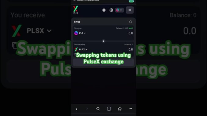 Swapping tokens in PulseX and using DEX screener to import new tokens in PulseX #PulseChain #ETH