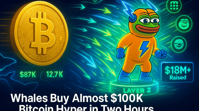 Whales Buy Almost $100K Bitcoin Hyper as Presale Surges Past $18M