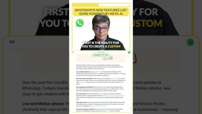 [AI & Media News in 1-Min] WhatsApp’s New Features: Some Powered by Meta-AI