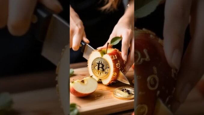 ASMR Manzana de Bitcoin 💰#shorts