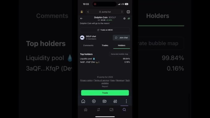 Buy Dolphin Coin quickly! #crypto #cryptocurrency #memecoins #memecoin #solana #pumpfun