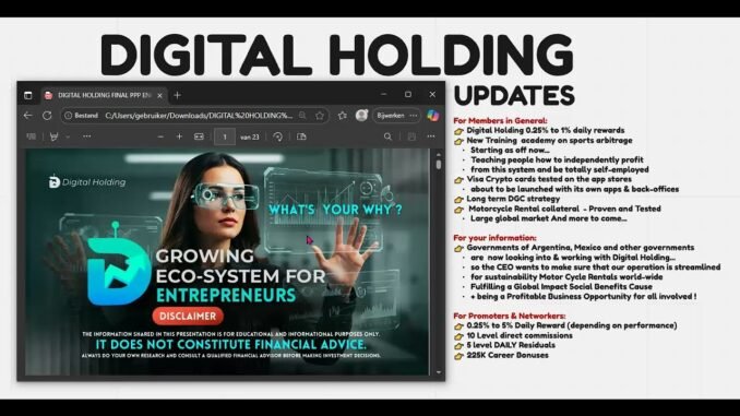 DIGITAL HOLDING (my personal viewpoint update) AI CRYPTO PROFITS OPPORTUNITY - TOP TEAM ROB BUSER