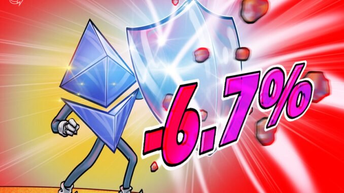 ETH Down Only 6.7% Following Friday's Crypto Market Crash