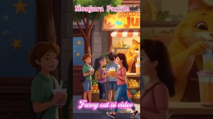 Funny cat ai video #cat #cartoon #superhero #funny #cute #ai #news #shortvideo