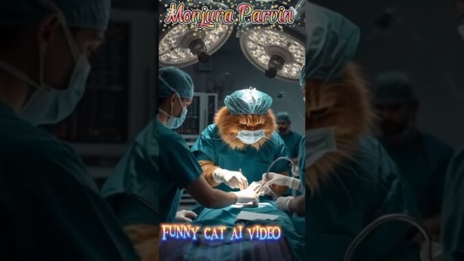 Funny cat ai video #cat #cartoon #superhero #funny #cute #meow #ai #news #shortvideo