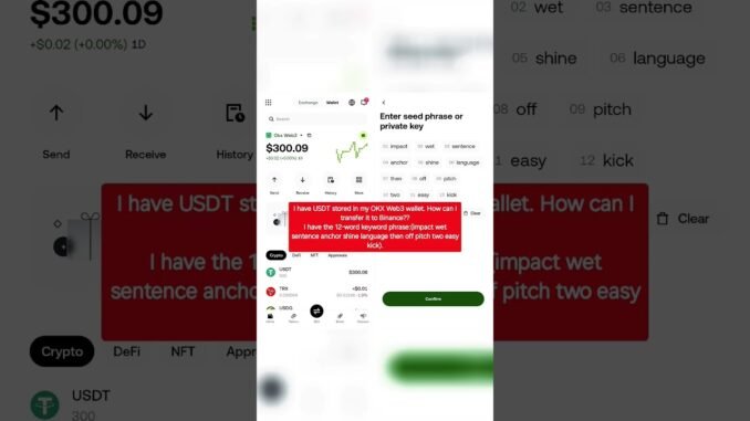 I have USDT stored in my OKX Web3 wallet. How can I transfer it to Binance?