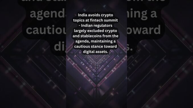 India avoids crypto topics at fintech summit