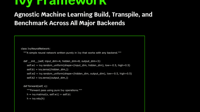 Ivy Framework Agnostic Machine Learning Build, Transpile, and Benchmark Across Ivy Framework Agnostic Machine Learning Build, Transpile, and Benchmark Across All Major Backends
