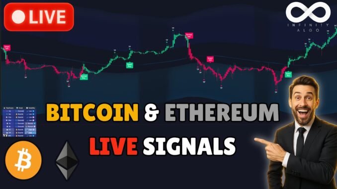🔴 LIVE Bitcoin (BTC) & Ethereum (ETH) Trading Signals | 5-min Crypto Chart (24/7)