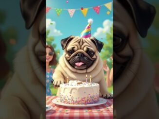 Pug having Birthday #shortsfeed #funnyanimals #funnydogs #chatgpt #viralvideo