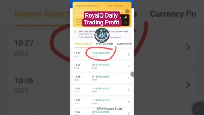 RoyalQ Daily Trading Profit // Crypto Trading // AI Bot Trading // Cryptowala Rubul // Bitcoin $110k