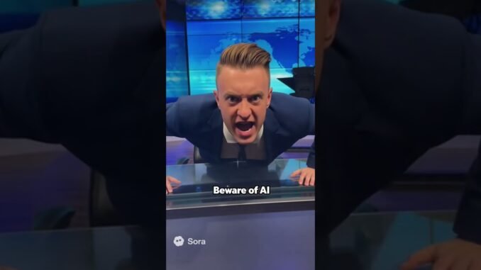 This AI news anchor is trying to warn us #Creepy #Meta #Scary #News #ai