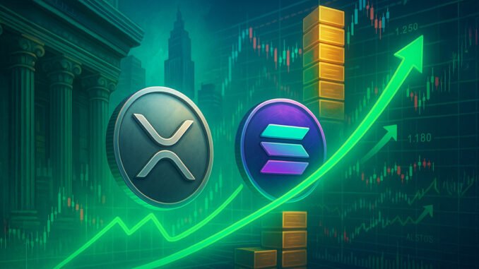 With $1B in open interest XRP and Solana are the new institutional trades