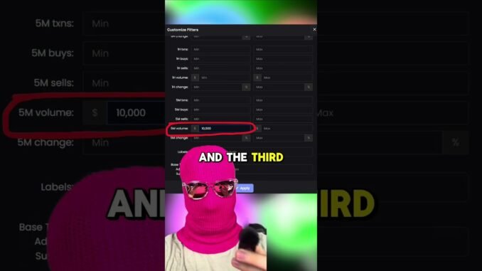 100x dexscreener filters