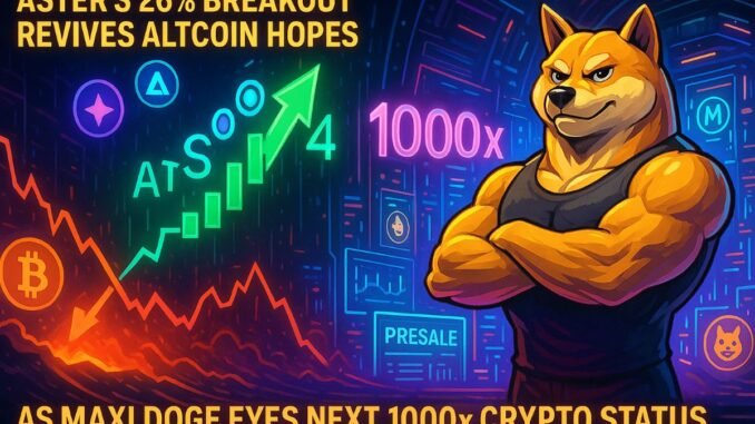 Aster Rallies in Market Dump, Targets $4 – Why Maxi Aster’s 26% Breakout Revives Altcoin Hopes As Maxi Doge Eyes Next 1000x Crypto Status.
