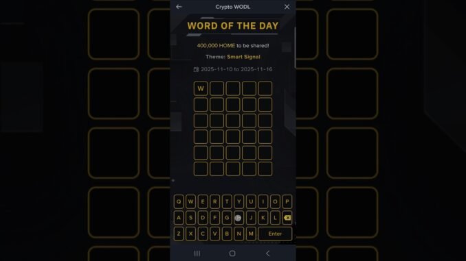 Binance Crypto WODL Answer Today | Word Of The Day | Smart Signal 11 Nov 2025
