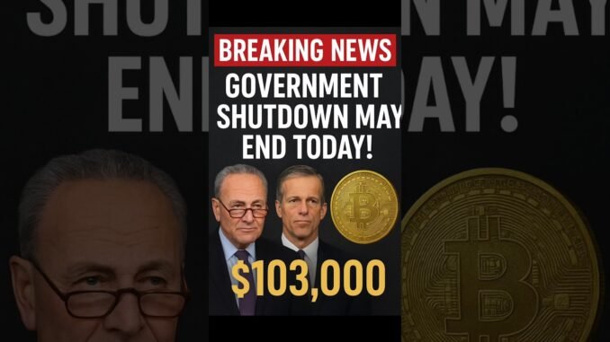 Breaking News: U.S. Government Shutdown Could End Today! BTC Hits $103,000 🚀💰 #Crypto #News #finance