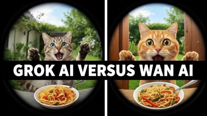 GROK AI versus WAN AI #cat,  #funny, #video, #ai, #aivideo,