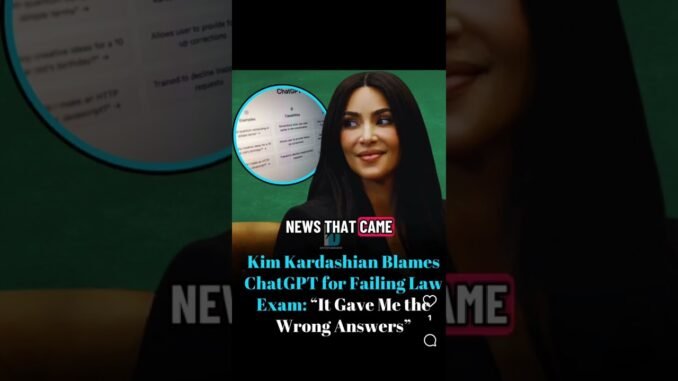 Kim K blaming Chatgpt and the psychics she consulted for failing the California Bar Exam.