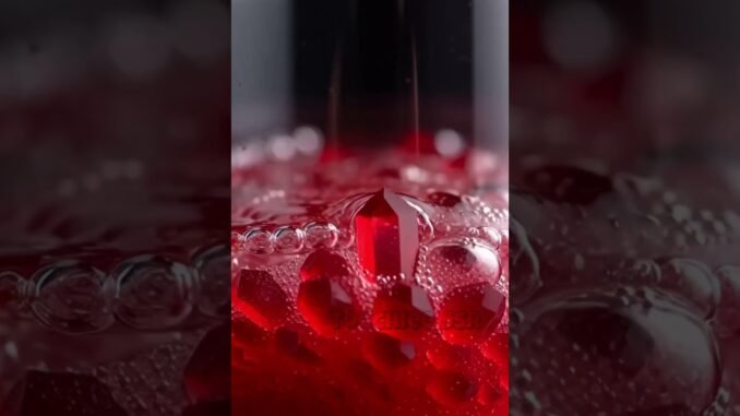💎🔥 Red Crystal Rising from Water 🌊 | Grok AI Magic  #cute #crystals #highlights #fyp #foryou #reels