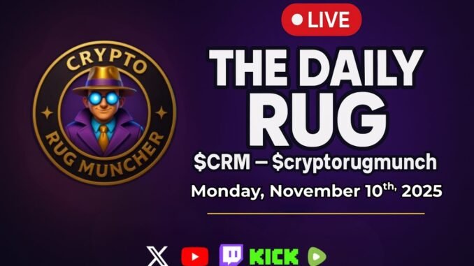 The Daily Rug Ep. 3: Scam Alerts, Market Recovery, Crypto News | Powered by $CRM — $cryptorugmunch