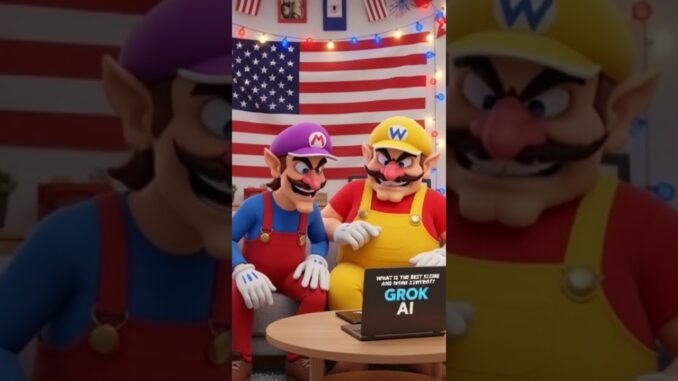 Wario and Waluigi generate GROK AI 😂 #viralvideo