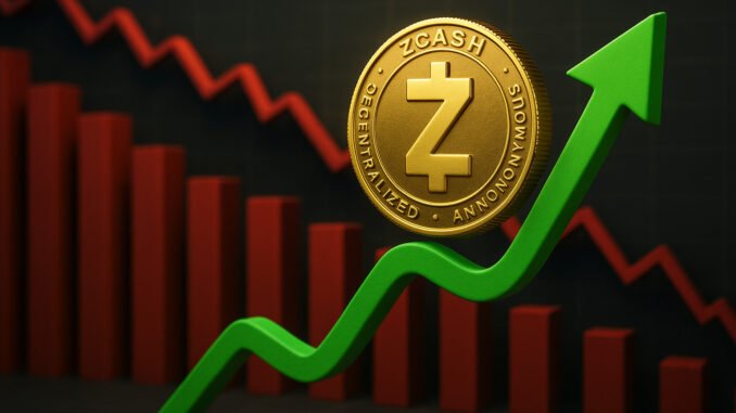 Zcash rośnie, gdy reszta pozostaje wczerwieni