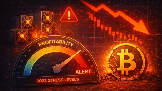 Bitcoin Mining Economics Flash Warning: Profitability Nears 2022 Stress Levels