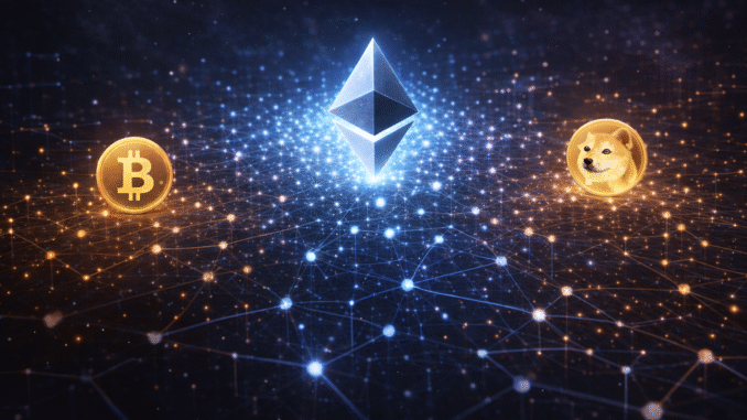 Bitcoin, Ethereum, Dogecoin