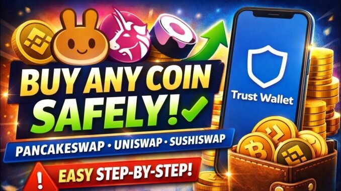 How to Buy Any Coin on PancakeSwap, Uniswap & SushiSwap Using Trust Wallet (Beginner to Pro)