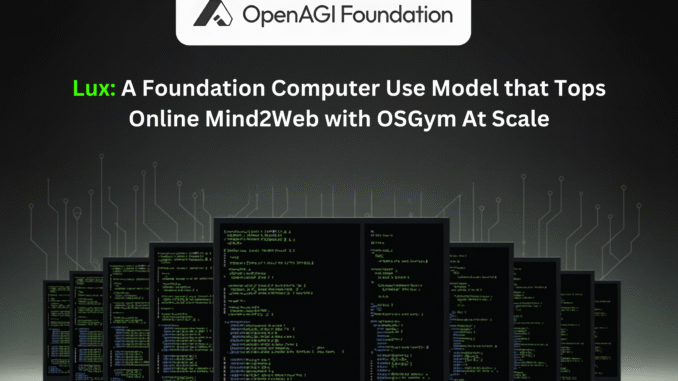 OpenAGI Foundation Launches Lux: A Foundation Computer Use Model that Tops Online Mind2Web with OSGym At Scale
