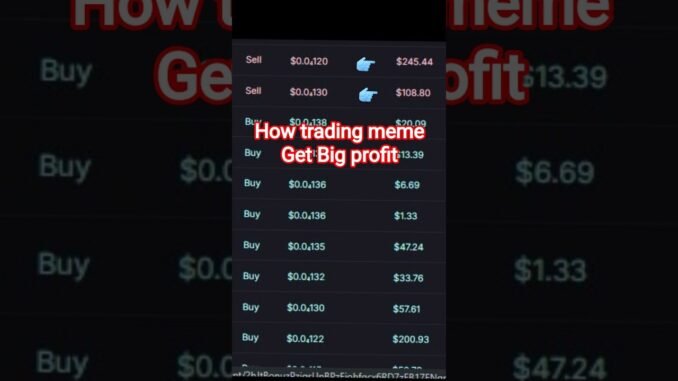 how Trading meme coin Solana get Big profit  for bignners #meme #pumpfun #viralshort #memesolana