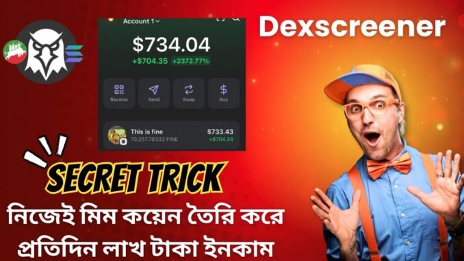 নিজেই মিম কয়েন তৈরি করে প্রতিদিন লাখ টাকা ইনকাম || Secret Trick @Dexscreenercoinmaker #dexscreener