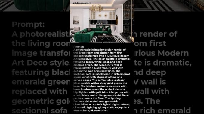 AI Interior Design: 1 Room, 3 Styles (Prompt Engineering Guide)#prompt #promptengineering  #design