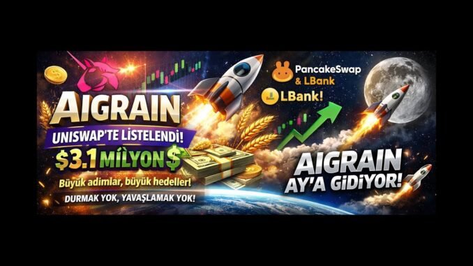 AIGRAIN UNISWAP’TE LİSTELENDİ! 🚀 3.1 Milyon $ HACİM Sırada PancakeSwap & LBank 🔥