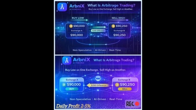 ArbniX: AI Crypto Arbitrage Trading, Daily Profit 2-5%🤩 #tradingcrypto #arbitrage #passiveincome