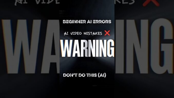 Beginner Mistakes in AI Videos3 AI Video Mistakes Beginners Make#contentcreation #ai mistake