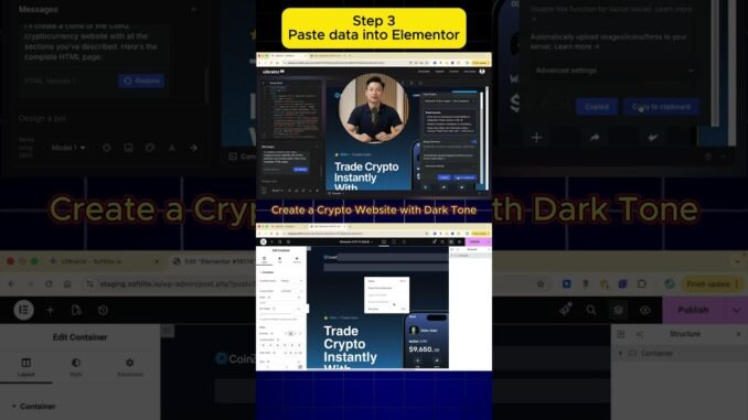 Build a Crypto Website with AI and export to Elementor — in Minutes