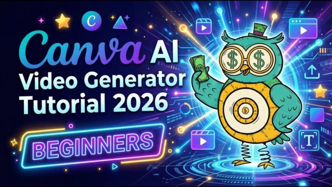 Canva AI Video Generator Tutorial 2026 (Beginners)